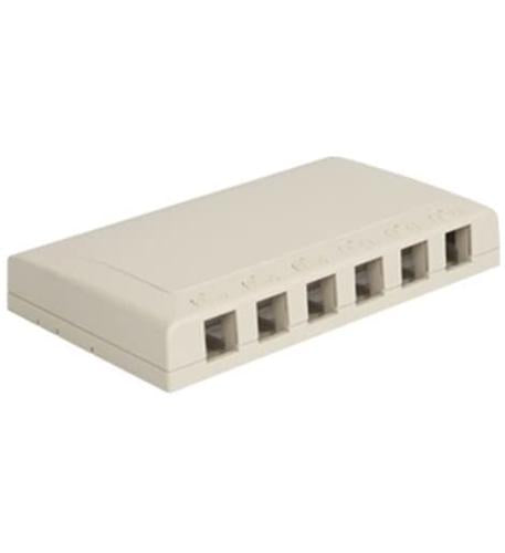 SURFACE MOUNT BOX, ELITE, 6-PORT WHITE