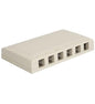 SURFACE MOUNT BOX, ELITE, 6-PORT WHITE