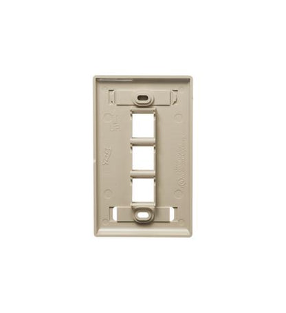 FACEPLATE, ID, 1-GANG, 3-PORT, IVORY