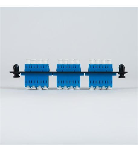 ADAPTER PANEL, 6 QUAD LC, 24F, BLUE, SM