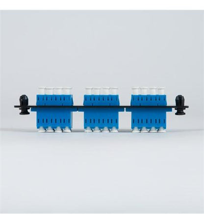 ADAPTER PANEL, 6 QUAD LC, 24F, BLUE, SM