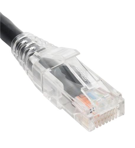 PATCH CORD, CAT6, CLEAR BOOT, 25' BLACK