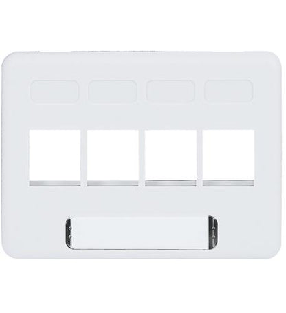 FACEPLATE, FURNITURE, NEMA, 4-PORT WHITE