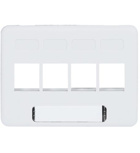 FACEPLATE, FURNITURE, NEMA, 4-PORT WHITE