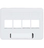 FACEPLATE, FURNITURE, NEMA, 4-PORT WHITE