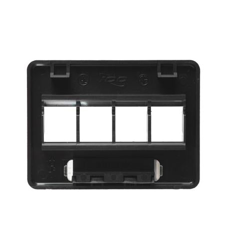 FACEPLATE, FURNITURE, NEMA, 4-PORT BLACK