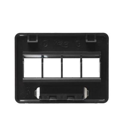 FACEPLATE, FURNITURE, NEMA, 4-PORT BLACK