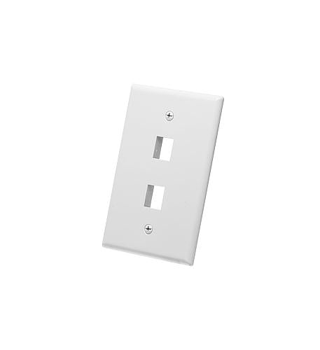 FACEPLATE, OVERSIZED, 2-PORT, WHITE