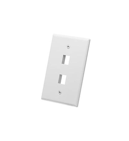 FACEPLATE, OVERSIZED, 2-PORT, WHITE
