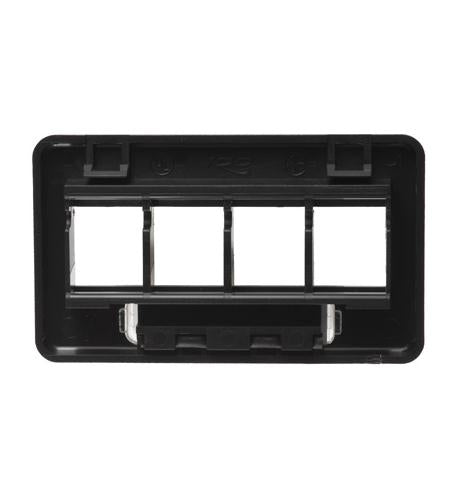 FACEPLATE, FURNITURE, TIA, 4-PORT, BLACK