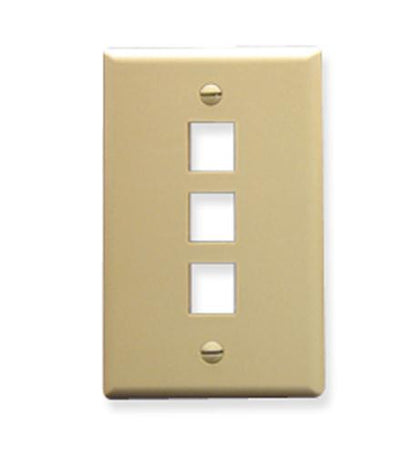 FACEPLATE, OVERSIZED, 3-PORT, IVORY