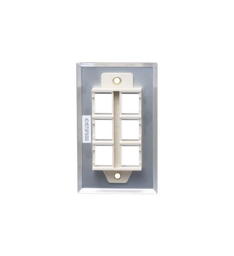 FACEPLATE, STAINLESS STEEL,1-GANG,6-PORT