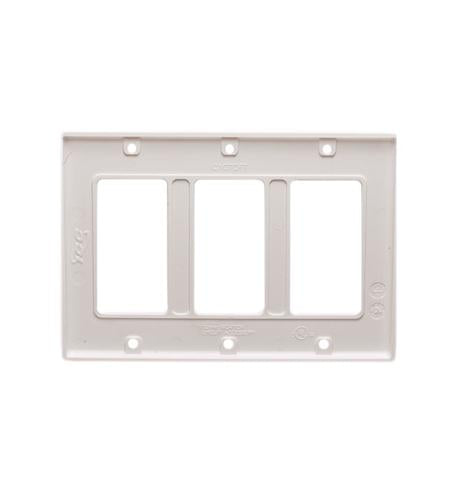 FACEPLATE, DECOREX, 3-GANG,  WHITE