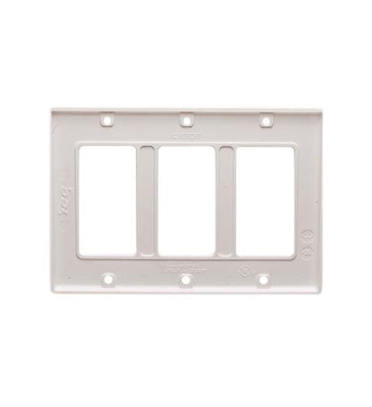 FACEPLATE, DECOREX, 3-GANG,  WHITE