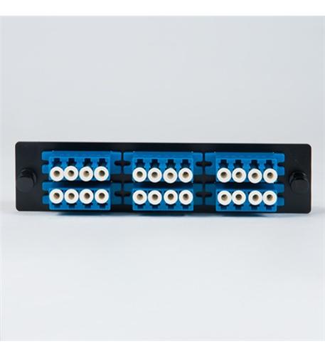 ADAPTER PANEL, 6 QUAD LC, 24F, BLUE, SM