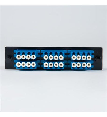 ADAPTER PANEL, 6 QUAD LC, 24F, BLUE, SM