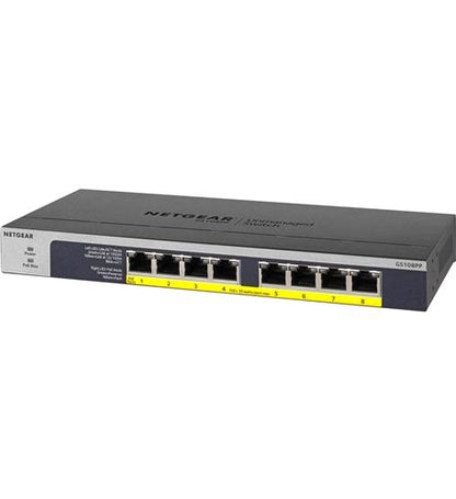 8-Port PoE/PoEplus Gb Ethernet UnMngd