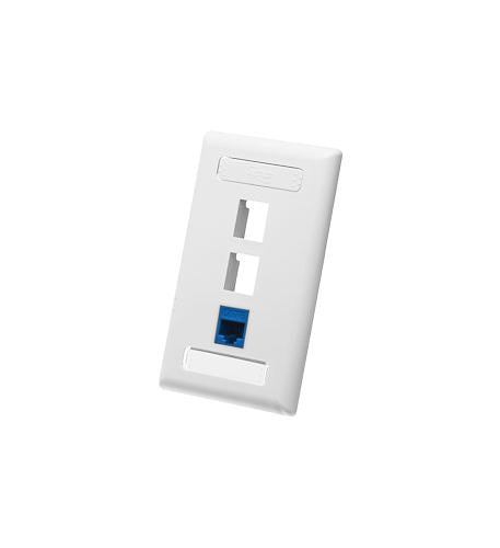 FACEPLATE, ID, 1-GANG, 3-PORT, WHITE