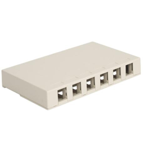 SURFACE MOUNT BOX, 6 PORT, WHITE
