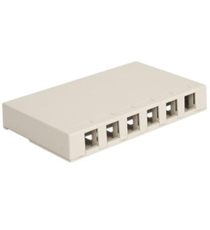 SURFACE MOUNT BOX, 6 PORT, WHITE