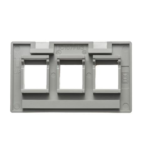 FACEPLATE, FURNITURE, 3-PORT, GRAY