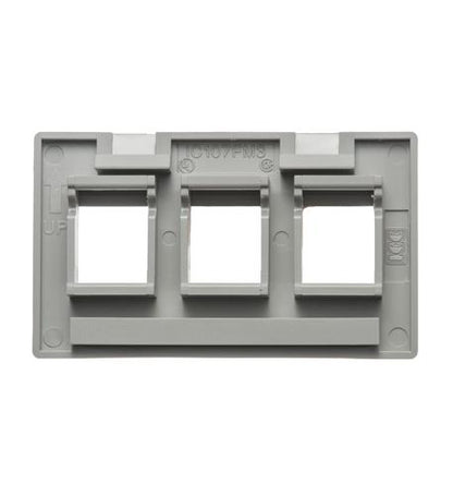 FACEPLATE, FURNITURE, 3-PORT, GRAY
