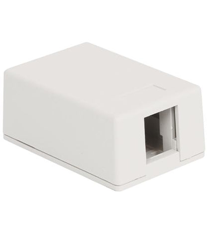 SURFACE MOUNT BOX, 1-PORT, 25PK, WH