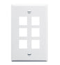 FACEPLATE, OVERSIZED, 6-PORT, WHITE