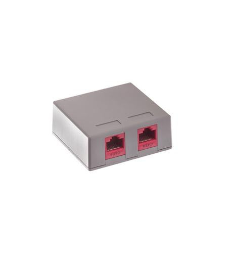 SURFACE MOUNT BOX, 2-PORT, GRAY