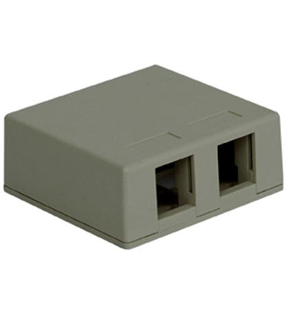 SURFACE MOUNT BOX, 2-PORT, GRAY