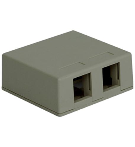 SURFACE MOUNT BOX, 2-PORT, GRAY