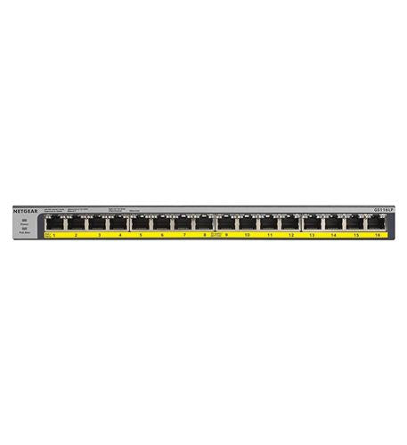 16-Port PoE/PoEplus Gb Ethernet UnMgd.