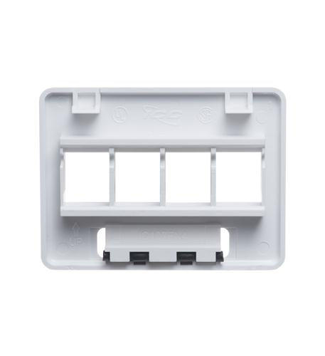 FACEPLATE, FURNITURE, NEMA, 4-PORT WHITE