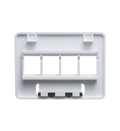 FACEPLATE, FURNITURE, NEMA, 4-PORT WHITE
