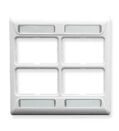 FACEPLATE, ELITE, 2-GANG, 4-PORT, WHITE