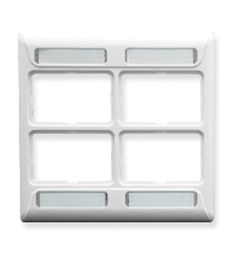 FACEPLATE, ELITE, 2-GANG, 4-PORT, WHITE