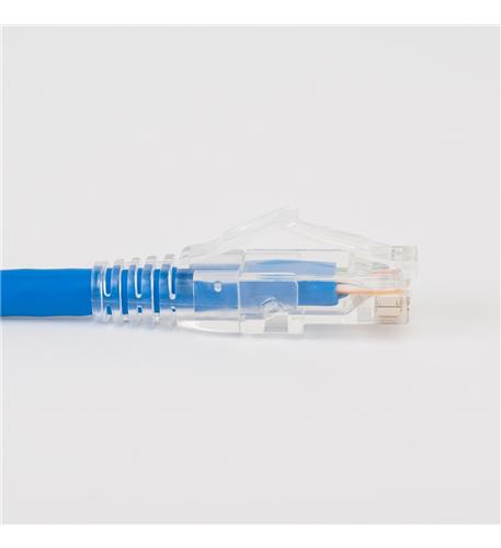 PATCH CORD, CAT6, CLEAR BOOT, 14' BLUE