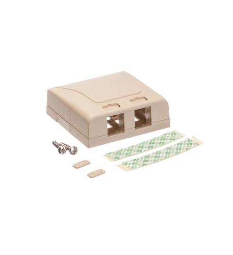 SURFACE MOUNT BOX, ELITE, 2-PORT, IVORY