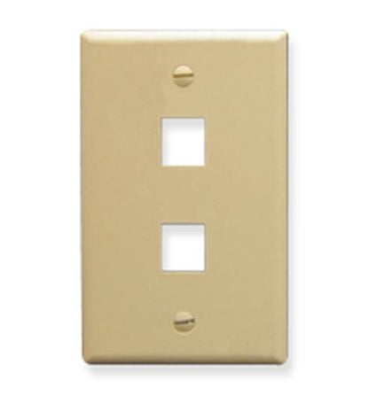 FACEPLATE, OVERSIZED, 2-PORT, IVORY