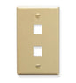 FACEPLATE, OVERSIZED, 2-PORT, IVORY