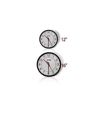 12in Round Clock, Black,Surface Mount24V