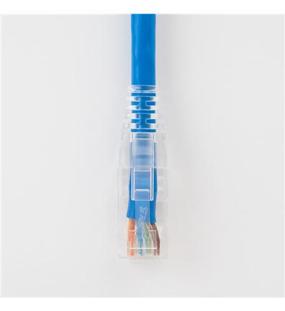 PATCH CORD, CAT6, CLEAR BOOT, 14' BLUE